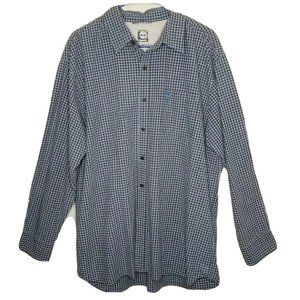 Timberland Shirt Mens XL Checkered Brown Blue White Casual Long Sleeve Button Up